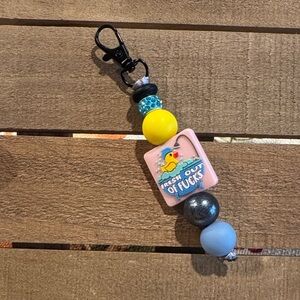 Playful Beaded Keychain with Duck Charm